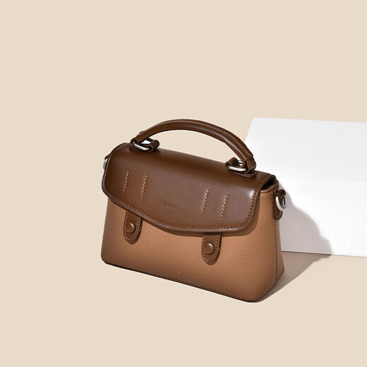 New brand simple small square bag bags women's bag lightweight crossbody bag small handbag niche handbag mud camel color