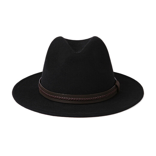 Mr DUCK New Product Imported Australian Top Hat Leather Ribbon Western Cowboy Hat Autumn and Winter Retro Hat Tibetan Felt Hat MW216245-Brown (5cm small side) Regular size (56-58cm)