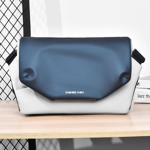 Functional crossbody bag for men and women shoulder bag multifunctional large capacity small shoulder bag contrasting color postman bag blue and gray 1656 direct delivery from origin