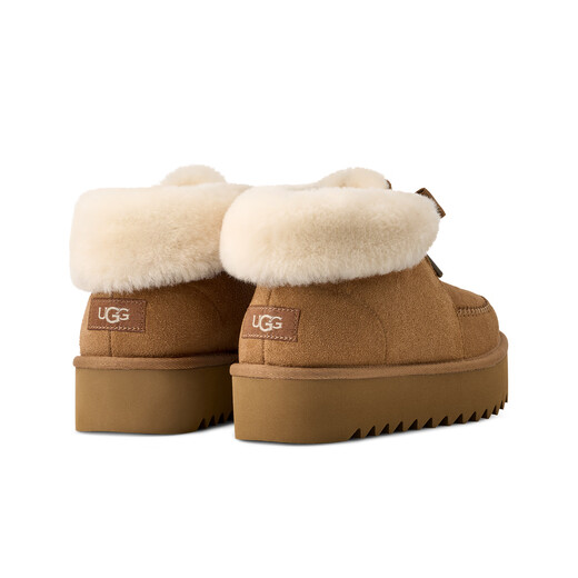 UGG autumn new women's comfortable bow thick-soled lazy fur shoes 1174570CHE|Maroon 38