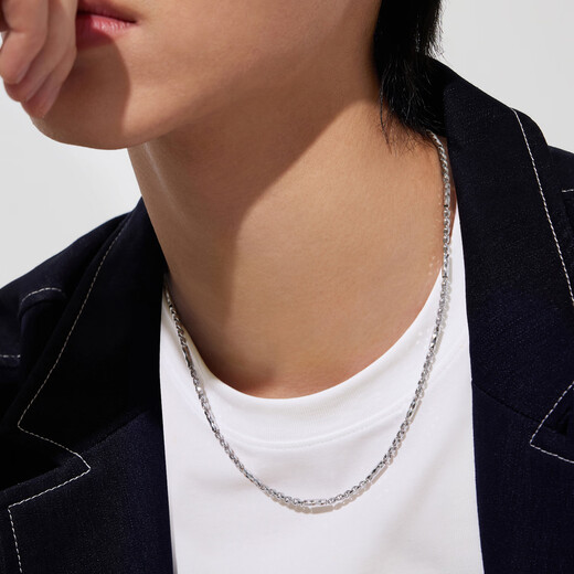 Lukfook Jewelry Platinum 950 Melon Seed Bamboo Chain Platinum Necklace Plain Chain Gift Price G07TBPN0022 55cm-11.68g (including labor cost 1250 yuan)