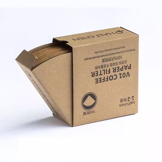 JCZS hand brewed coffee filter paper original wood pulp drip filter coffee powder cake type filter paper unbleached filter bag filter original color - small V-shaped filter paper 100 pieces - (1 box)