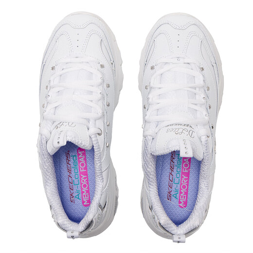 
Skechers women's shoes Spring and Autumn 2025 new thick-soled height-enhancing daddy shoes retro generation panda shoes versatile fashion white shoes 11979-WSL/white 35