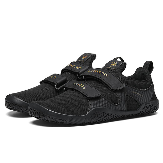 
LARASTAR 1048 3rd generation deadlift shoes fitness squat wide last wear-resistant non-slip indoor comprehensive training shoes for men and women black [wide last force training/slip resistance lines/comfort bag 35