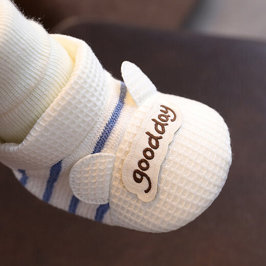 Tutu Dawen Baby Toddler Shoes Soft Soled Spring Autumn Winter 0-1 Years Old Newborn Male and Female Baby 6-12 Months Cotton Shoes and Socks Foot Covers Navy Black (Cotton Lining) Inner Length 13cm, Recommended for 0-12 Months