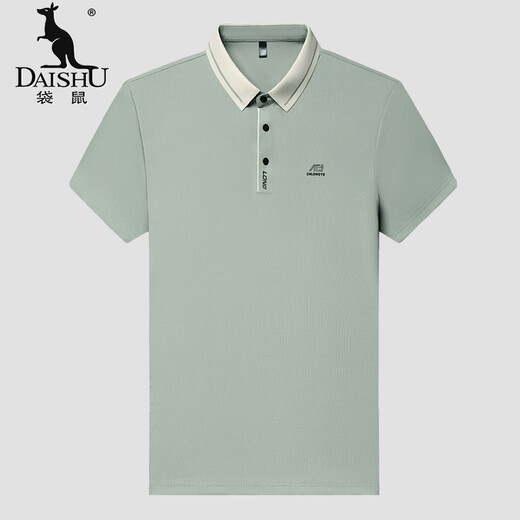 Camiseta de cola de canguro (Daishu) Camiseta de manga corta para hombres Polo de seda de seda delgada de seda delgada del polo delgado Camiseta de media manga 16821 Ceniza de carbono L 170__ Sugestiones 120-140Jin [Jin equivale a 0.5 kg]