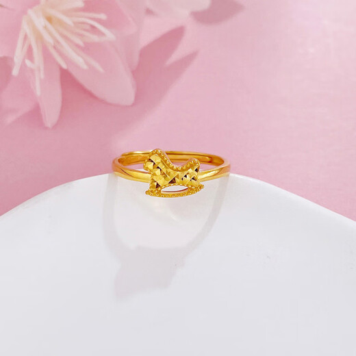 Yayi Pure Gold Ring Crushed Ice Carousel Female Ring Gold Ring Zodiac Horse Zodiac Year Gift for Girlfriend and Wife Ring/Approx. 2.94g
