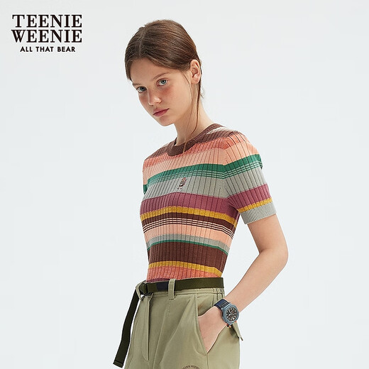 Teenie Weenie Bär Frauen gestrickt Herbst 2025 bequemer Dopamin gestreift