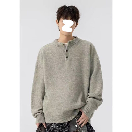 7 excellent products Sweater Men's Autumn and Winter New American Henry Collar Knitted Bottoming Jacket Lazy Casual Top Men XZ-D66 Black M