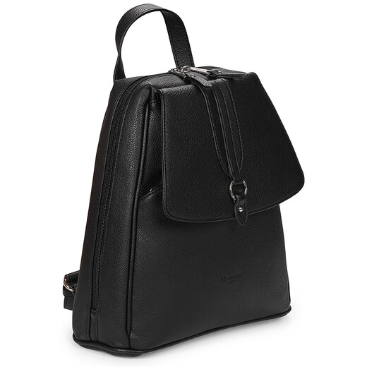 Hexagona backpack for women women's large capacity college style trapezoidal travel bag black 2025 new fashion bag black (29cm*22cm*9.0cm) 5.7L