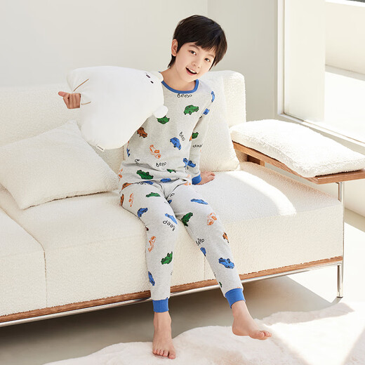 Sous-vêtements pour enfants à haricots rouges ensembles de coton pur et de vêtements d'automne pour enfants d'âge moyen et de pantalon long pantalon chaud m1049 chanvre 160