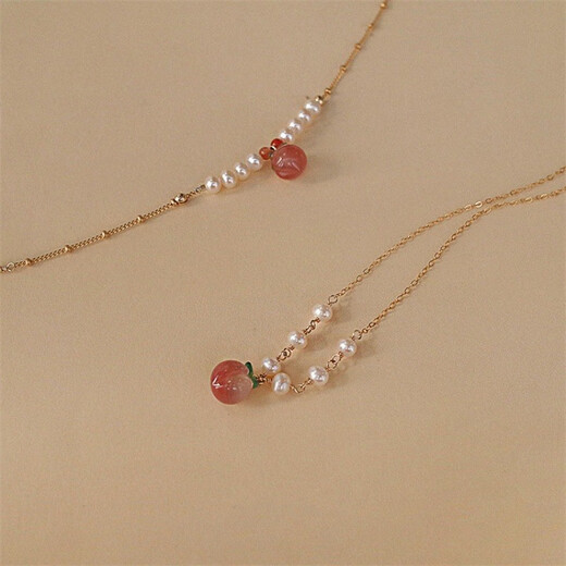 DL 1998 Fat Donglai same style S925 silver freshwater pearl necklace S925 silver peach ins niche light luxury clavicle neck peach pearl necklace