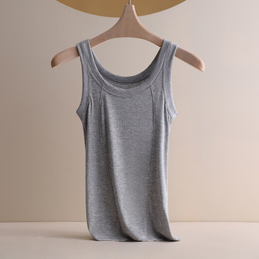 Yalu brand threaded cotton suspender vest for women wearing slim fit and slim large size suspender inner top shirt base vest for women 1478# coffee L [110-130Jin [Jin equals 0.5 kg]]