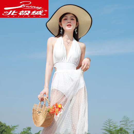 北极绒夏季女泳衣纯欲风2025新款网红ins韩版性感露背显瘦温泉泳装 12213黄色 L