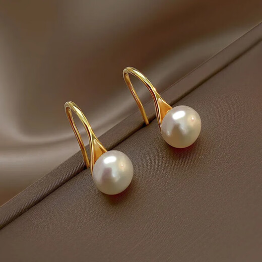 Light luxury freshwater pearl high heels earrings simple women's earrings