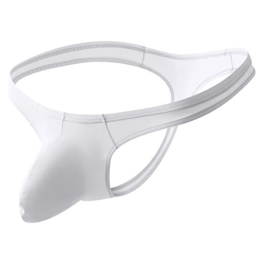 Thong men's new men's thong pants men's ice silk low-waisted large bag tight thin straps sexy and interesting white M 100Jin Jin is equal to about 0.5 kg