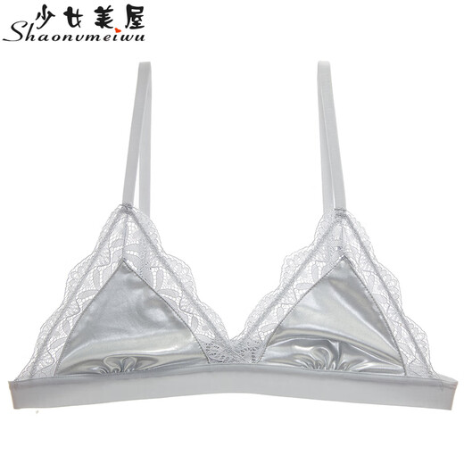 Mädchen von Mädchen 4 Stück 69 Lace French Dreieck Tasse Ringlose Unterwäsche BH reines und transparentes Netz 9226 Schwarzer Einzelstück S 70_