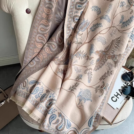 
Ten bamboo scarf for women long shawl 2025 new scarf for women air conditioning warm Korean version birthday gift for girlfriend high-end feeling blue orange blue bird [given to girlfriend wife] practical and high-end