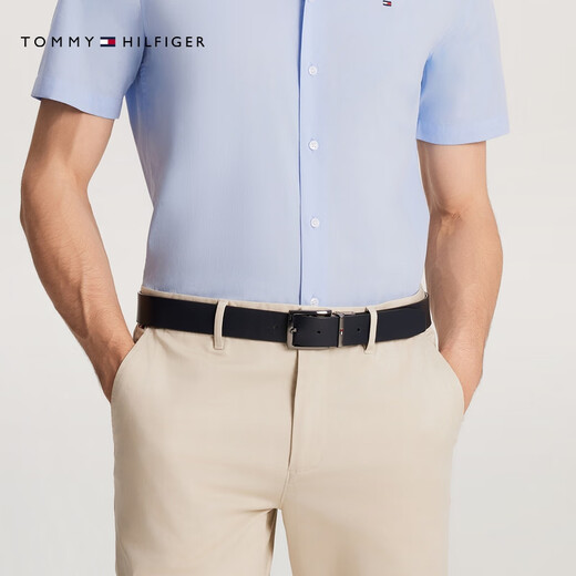 
TOMMY HILFIGER [Double-sided] Men's retro pin buckle leather business casual belt belt AM0AM12053 Black BDS 90cm