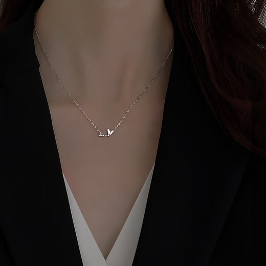 Laomiao 925 sterling silver necklace for women 2025 new style design niche light luxury butterfly clavicle necklace jewelry butterfly necklace - gold