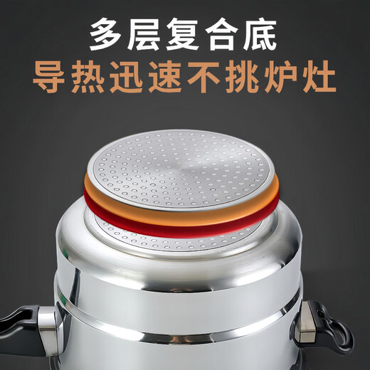Jiaerle aluminum alloy pressure cooker composite bottom explosion-proof gas open flame induction cooker universal household gas pressure cooker large capacity 3L-general induction cooker gas model 18cm