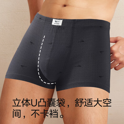 
Seven Wolf Underwear Men's Pure Cotton 7A Antibacterial Men's Boxer Breathable Shorts Boxer Top 4 D3290 Printed Model 2XL