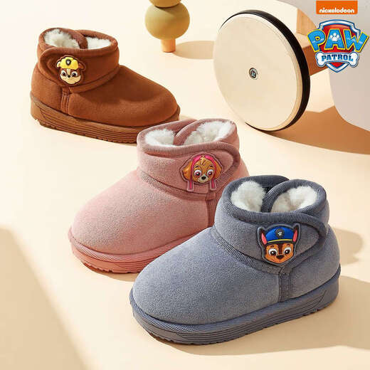 Paw Patrol (PAW PATROL) Children's Cotton Shoes Winter Plush Thickened Warm Baby Shoes Non-Slip Soft Soled Cotton Boots for Boys and Girls Gray Archie Paw Patrol 4489 18 Inner Length 17.5cm 180 Code