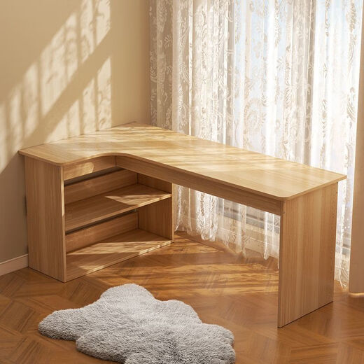 Laimeihui corner desk home study table bedroom girls dresser bookcase integrated corner computer desk office desk warm white right corner - length 120 width 70 height 74CM