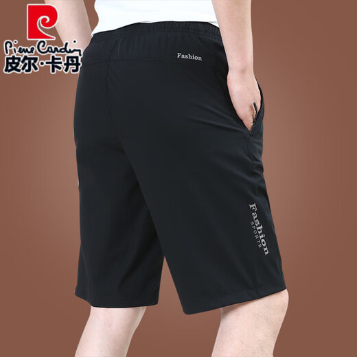 皮尔卡丹（pierre cardin）2025新款冰丝短裤男夏外穿宽松休闲裤子速干男士五分裤夏季薄款潮 9893A[深灰] M 170规格(115斤左右)