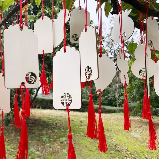Wishing sign, wooden hang tag, wishing pendant, wishing sign, blessing hanging tree hang tag, scenic area safety sign, wishing sign, fortune sign 5.5x10cm
