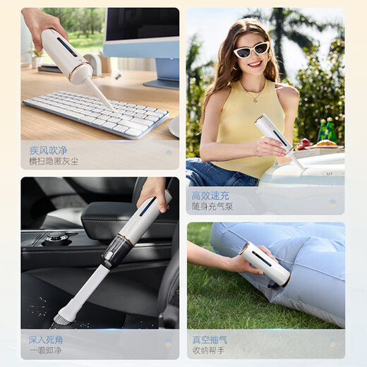 Morphyrichards Handheld Vacuum Cleaner Portable Cordless Vacuum Cleaner Car Multipurpose Suction and Blowing Integrated Car Home Dual-Use Outdoor Portable Air Pump Powerful Vacuum Extraction and Free Cleaning MR3937