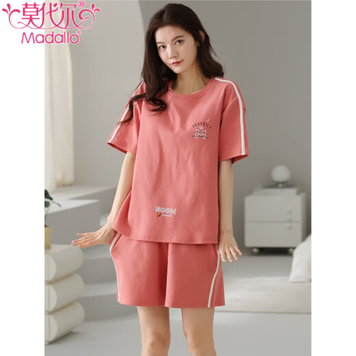 莫代尔睡衣女士夏季2025新款纯棉短袖短裤两件套装夏天条纹家居服可外穿 Z9859 2XL 【建议140-160斤穿】