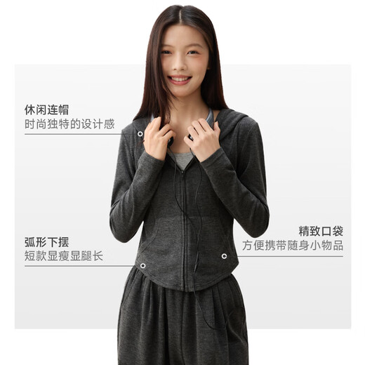 Warrior hooded cardigan jacket for women in autumn 2025 skin-friendly soft and glutinous casual and versatile slim fit fashionable women's top