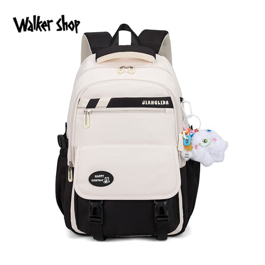 Walker Shop 品牌初中生书包新款大容量高中生学生双肩背包减负护脊双肩包 红配白
