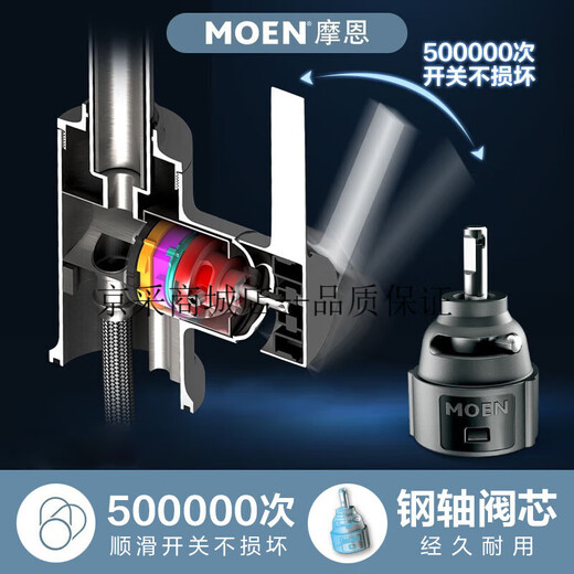 Moen wash basin faucet under counter basin bathroom hot and cold water household single hole copper wash basin 14121 GN15122 bright light