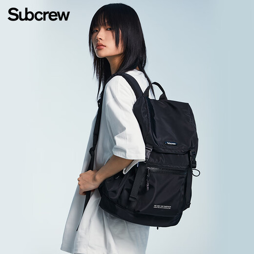 Subcrew Trendy High School College Student Schoolbag Men Mochila Mochila casual de gran capacidad Viajes Mujeres negras