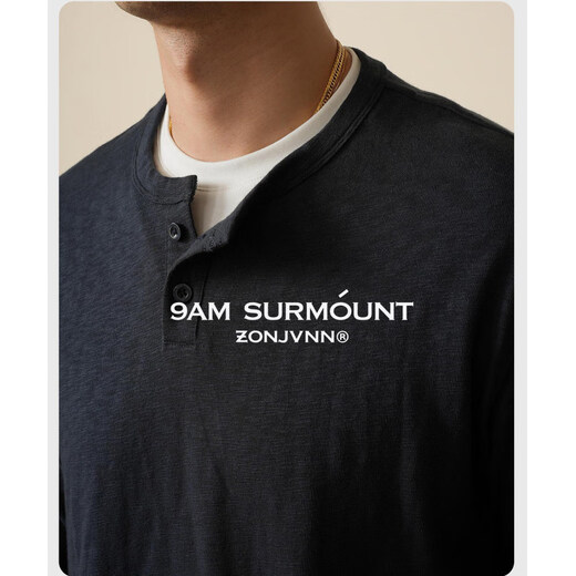 Mao Rong ZONJVNN bamboo cotton Henry fake two-piece long-sleeved T-shirt men's autumn bottoming shirt casual versatile top simple light gray M