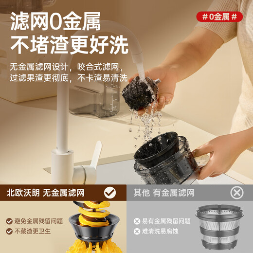 Nordic Woland original juicer household 156mm super large diameter electric fruit and vegetable machine residue juice separation fresh squeezed fried juice machine fruit and vegetable cut-free juicer national subsidy J1