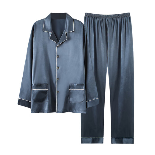 
Aoyanlai pajamas men's spring and autumn ice silk long sleeve trousers new summer men's thin air-conditioned room home clothing 1098# L [Suggestion-135Jin[Jin equals 0.5 kg]]