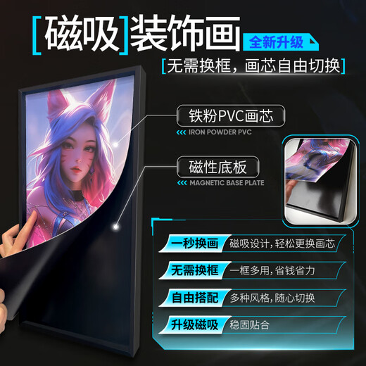 Xicheng League of Legends Hängende Gemälde E-Sports Room Decoration Gemälde Jinx Game Mural Wohnzimmer Schlafzimmer Computer Wandplakat Su2629 lol feihuan stern [neues Modell ist in den Regalen] Spezifikationenb: 50*25cm*2 Bilder + 75*25cm*3 Bilder gebürstete Aluminum-Legierungs-Rahmen + Bright Crystal Film [keine Trace-Nagel-Installation]