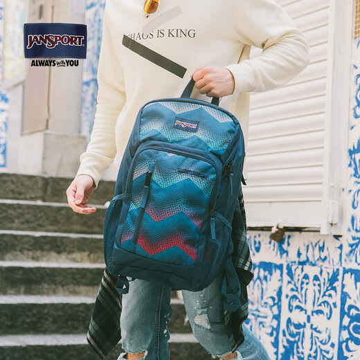 JANSPORT Jasper European and American spine protection high school men and women colorful large-capacity backpack computer backpack 2T3F black triangle arm 2T3F3D6