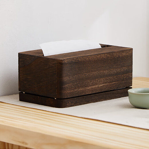 Solid wood desktop tissue box wall-mounted hand-pull cardboard box storage rack living room dining card box Chinese car toilet CF-5012 (paper box)