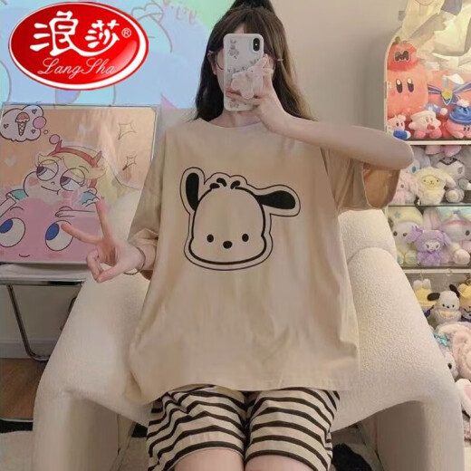 Langsha pijama de tamaño extra grande para mujeres en verano 2025 Nuevos pantalones cortos de manga corta de verano set dulce de dos piezas Estudi