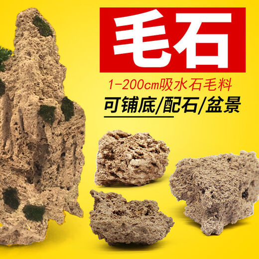 Absorbent stone raw stone wool on water stone natural rockery bonsai rockery stone landscaping stone micro landscape ornaments with stone absorbent stone raw stone 40-55CM 80Jin Jin is equal to 0.5 kg