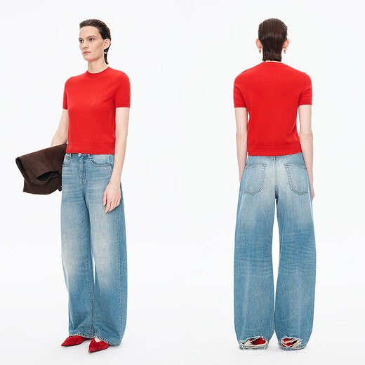 JNBY [Same Model in Shopping Mall] 25 Autumn New Product Jeans Loose Casual Banana 5P9E12530 995/Denim Wash Blue XS