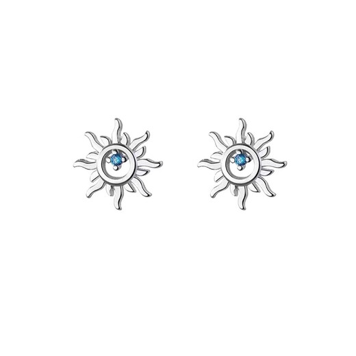 BJYLS925 sterling silver earrings men's sun unique screw design ear piercing earrings boys American ear bone earrings women S925 silver sun earrings - single