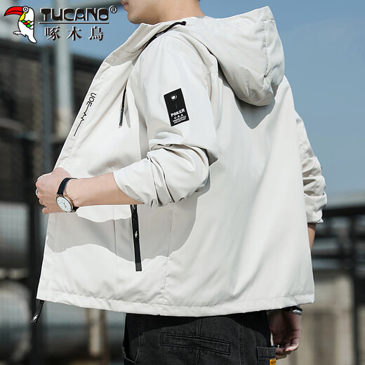 Woodpecker (TUCANO) Jacket Men's Autumn and Winter Jacket Men's Casual Workwear Hooded Jacket Loose Men's Khaki XL