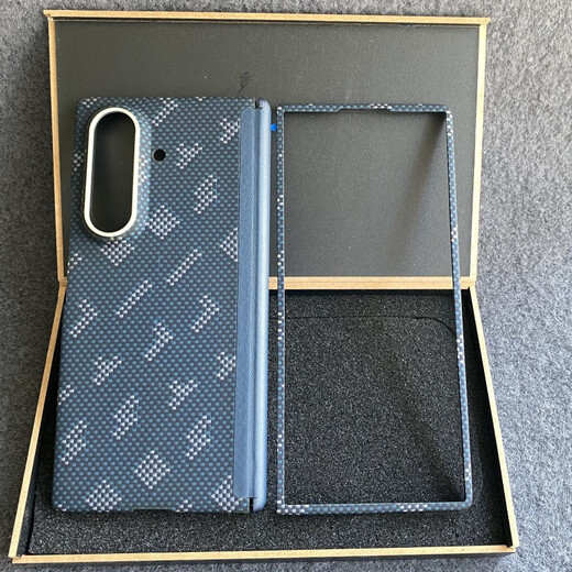 Samsung (SAMSUNG) Apple original quality suitable for new Kevlar mobile phone case magnetic suction all-inclusive zfold7 folding screen carbon fiber blue digital rain magnetic suction center shaft back cover Samsung Galaxy Z Fold7