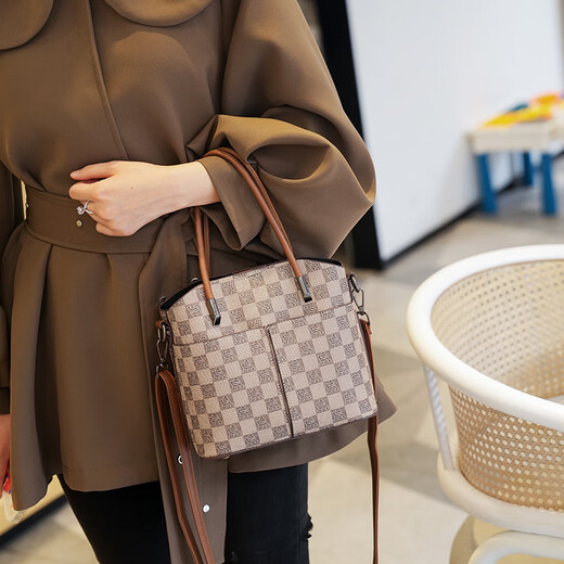 [Leichter Luxus und vielseitig] Neue Frühlings- und Sommerklassiker mit großer Kapazität Bag Crossbody-Umhängetasche Vielseitige Handtasche für Frauen Khaki [große Größe]