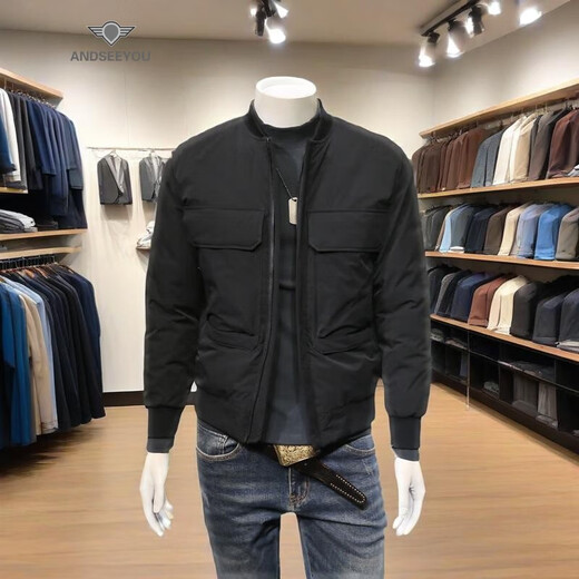 ANDSEEYOU Brand Men's Down Jacket New Winter Trendy and Handsome Casual Jacket Youth Down Top Boutique Men's Clothing WSY-Y9856 Black L